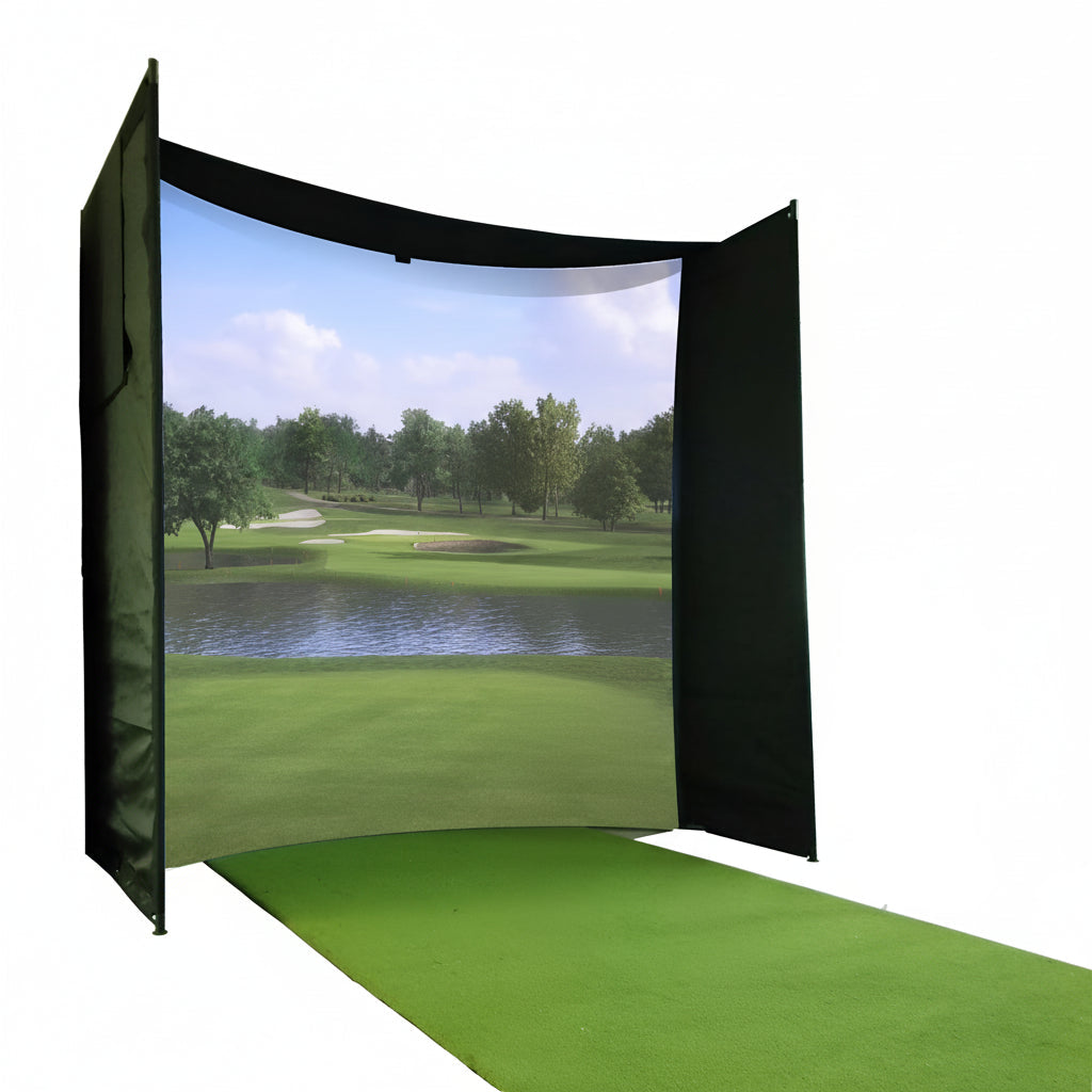 DIY Golf Simulator Enclosure Kit – 9.8’ x 9.8’ Impact Screen, Frame & Surrounds
