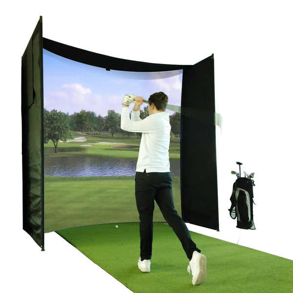 DIY Golf Simulator Enclosure Kit – 9.8’ x 9.8’ Impact Screen, Frame & Surrounds