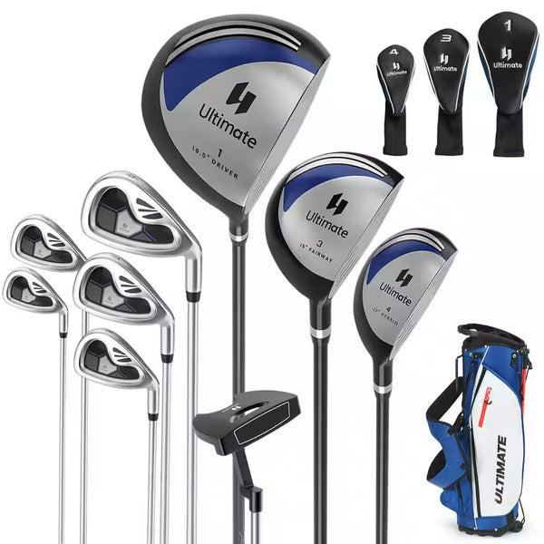 Men'S 9 Pieces Complete Golf Club Set Includes 460Cc Alloy Driver 3# Fairway Wood 4# Hybrid 6# 7# 8# 9# and P# Irons